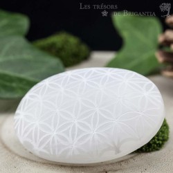 Sphère en Sélénite Gravée Fleur de vie - 10cm - Pierres & Minéraux/Géodes,  Sphères et Formes libres - La Boutique du Guérisseur